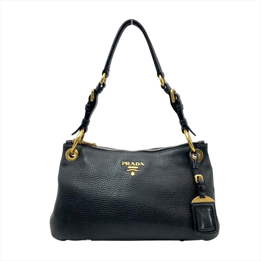 PRADA Black Leather Shoulder Bag - Picture 1 of 14